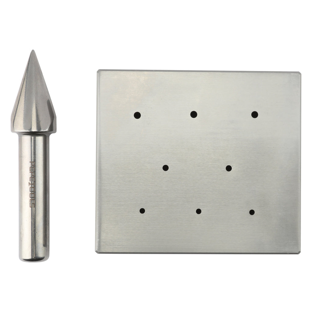Oval Bezel Forming Block w/ Punch - 8 Holes, Large Sizes