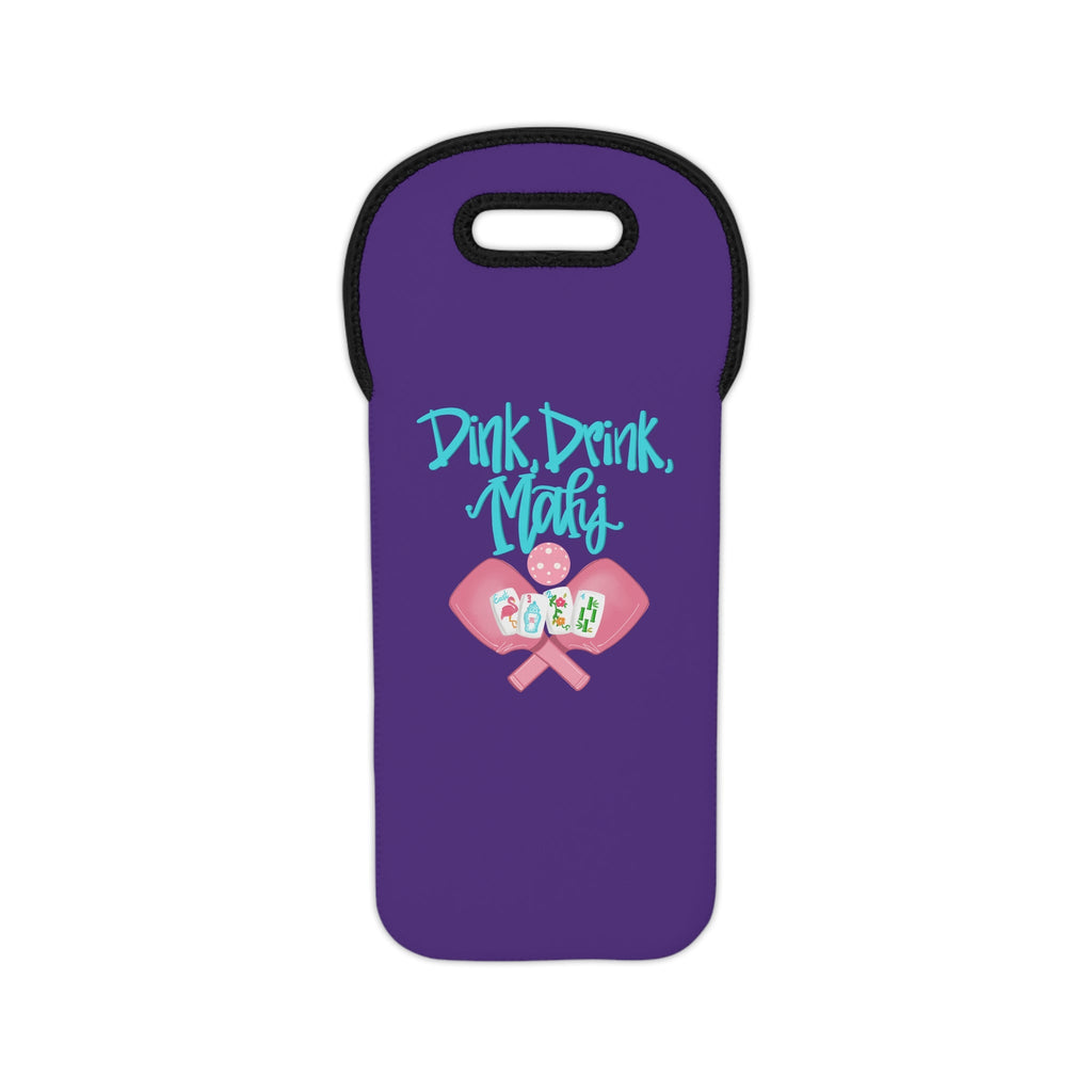 Dink Drink Mahj Wine Tote Bag, Holiday Gift, Wine Tote, Pickleball and Mahjong Lover