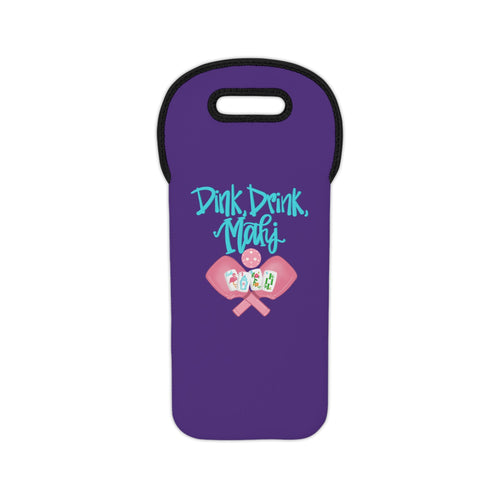 Dink Drink Mahj Wine Tote Bag, Holiday Gift, Wine Tote, Pickleball and Mahjong Lover