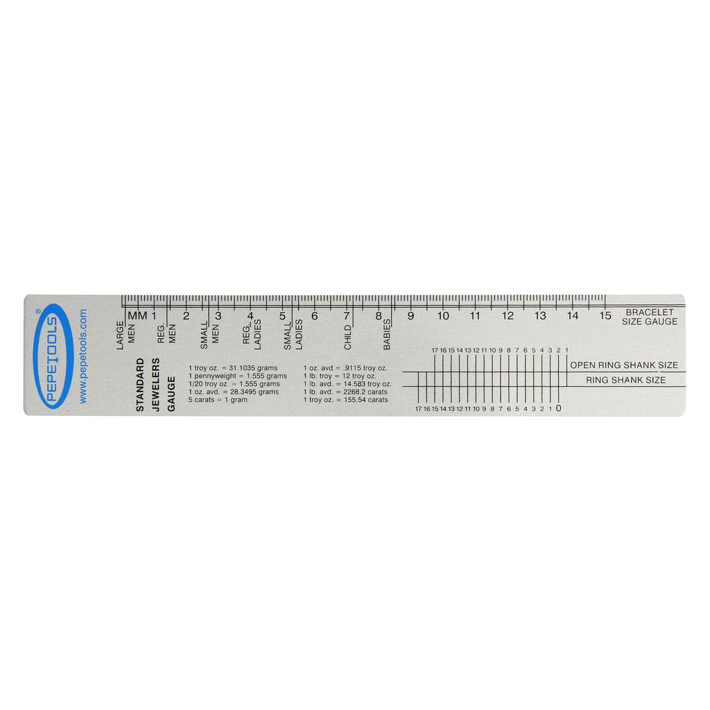 Standard Jeweler's Gauge Ruler – Ring & Bracelet Sizing Tool
