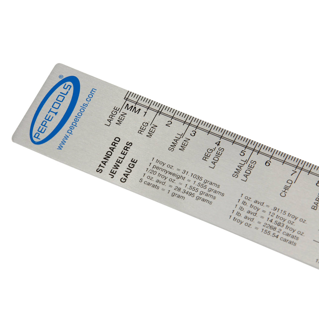 Standard Jeweler's Gauge Ruler – Ring & Bracelet Sizing Tool