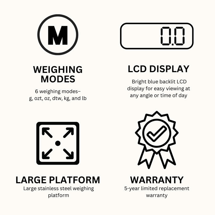 Professional Digital Scale KG, G, 1600g x 0.1g - GEMORO PRO1601