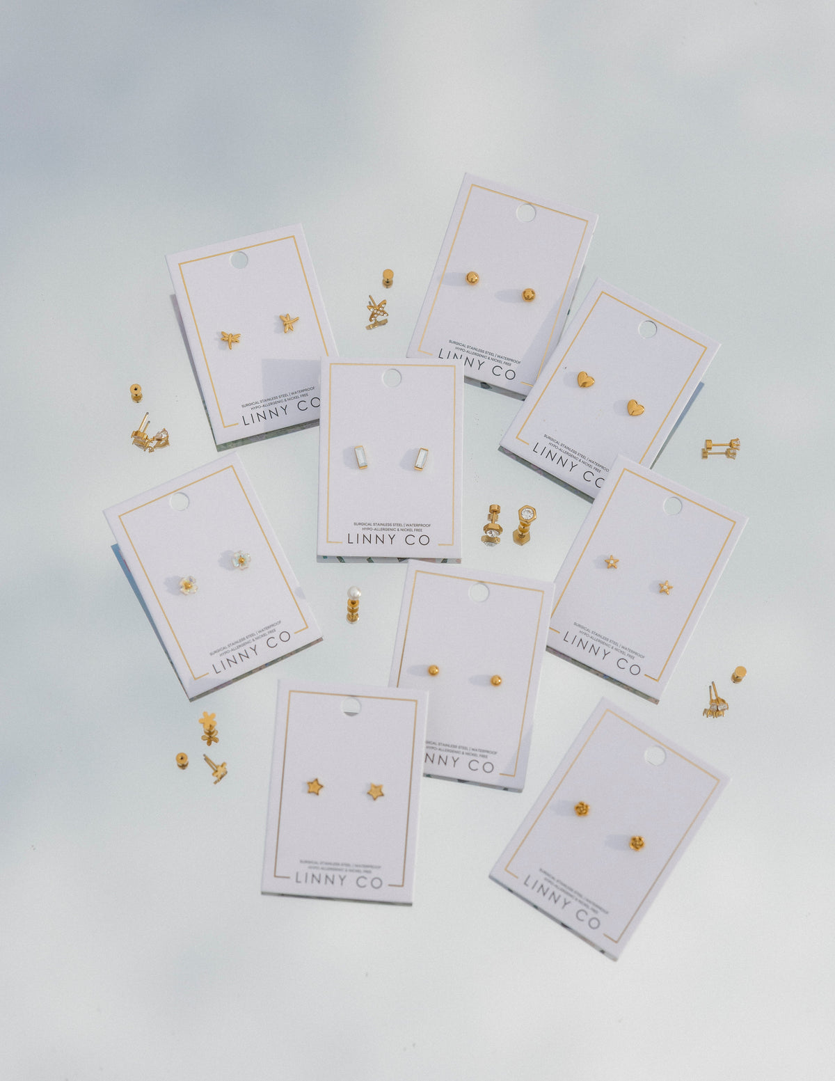 Screwback Stud Earrings - Hadley Gold