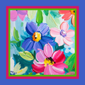 Acrylic Flowers Neoprene Mahjong Mat