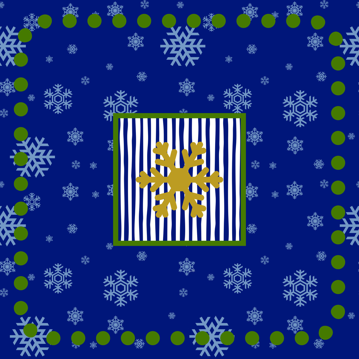 Alpine Snowflakes Neoprene Mahjong Mat
