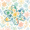 Falling Flowers Neoprene Mahjong Mat