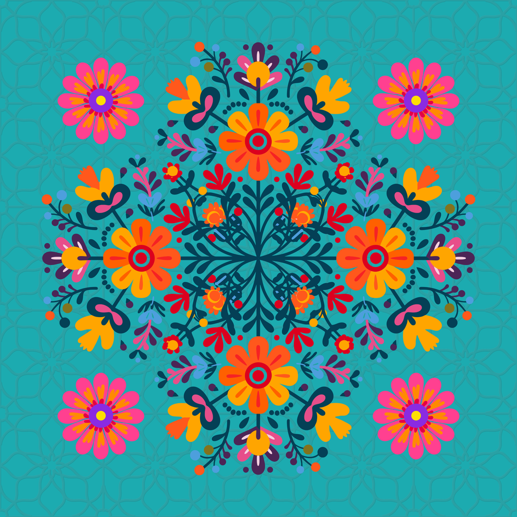 Folk Garden Neoprene Mahjong Mat