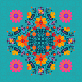 Folk Garden Neoprene Mahjong Mat