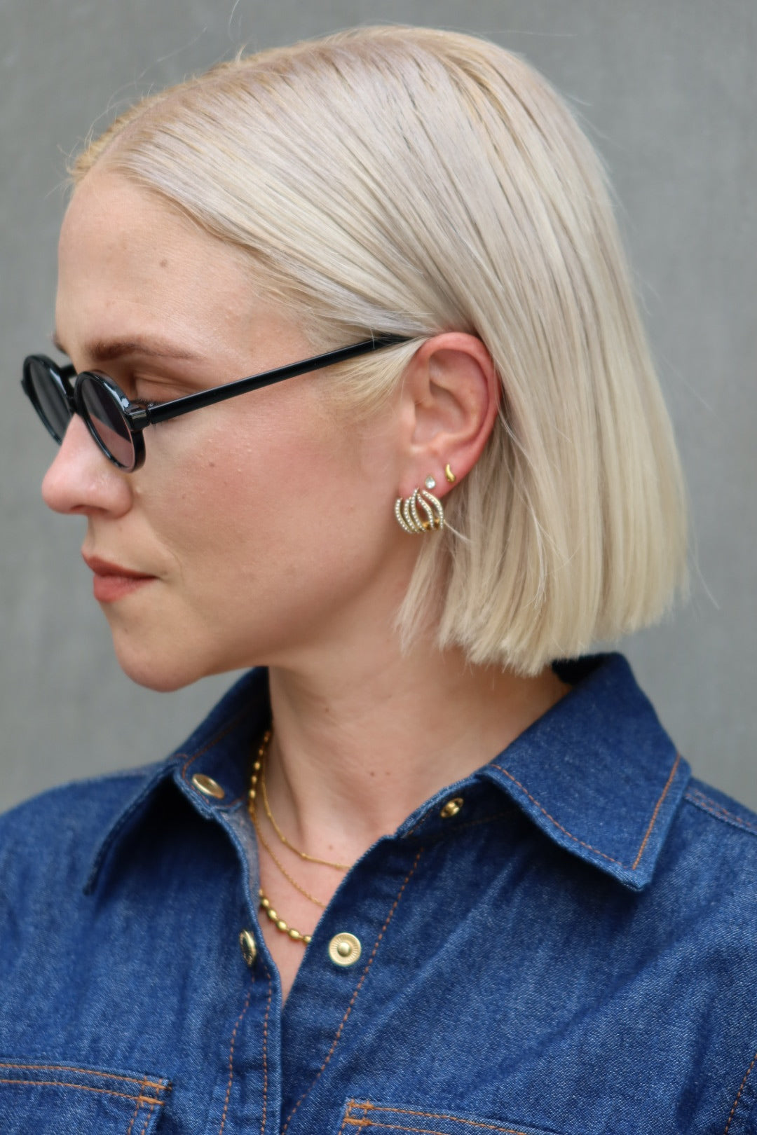 Screwback Stud Earrings - Emma Gold