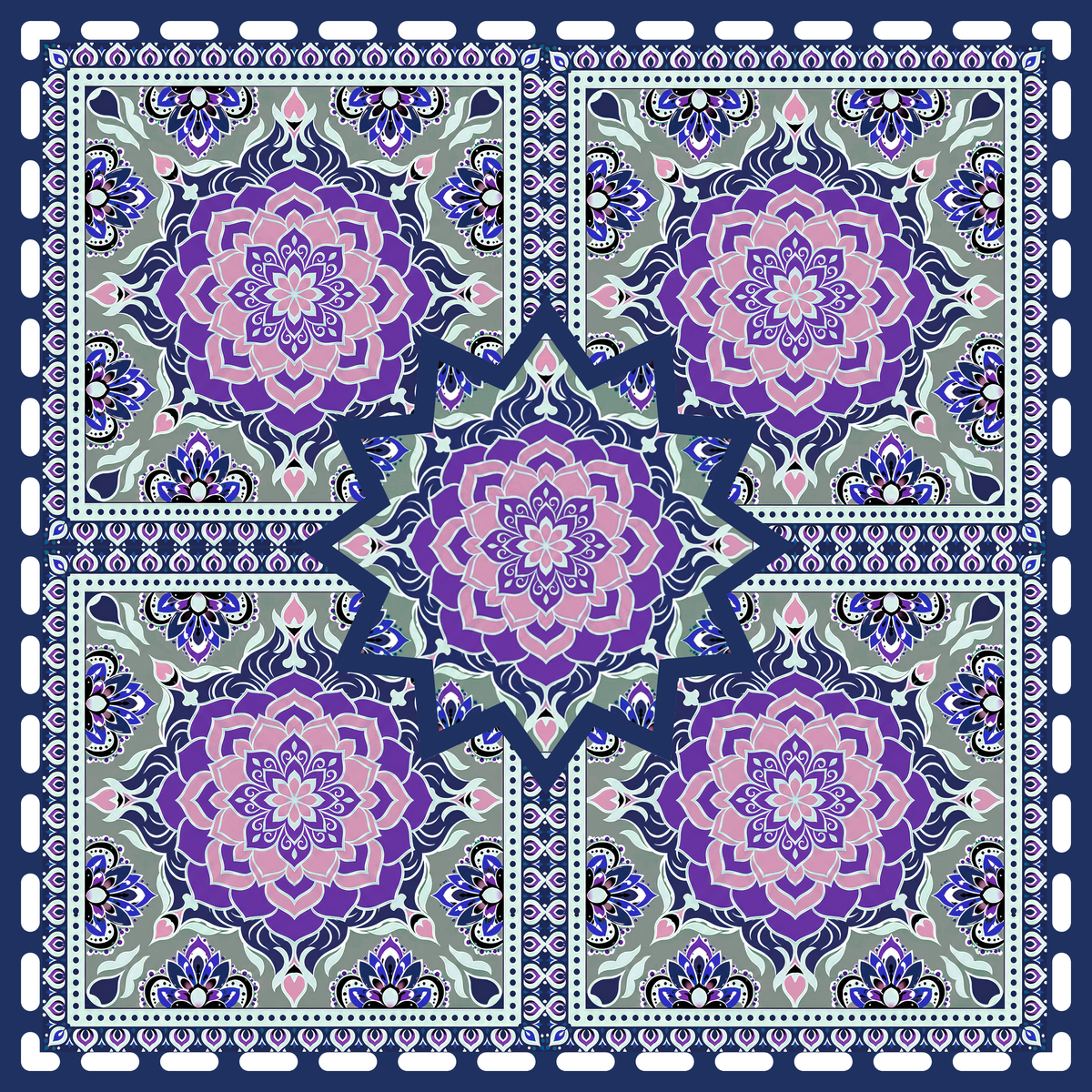 Sage Mosaic Neoprene Mahjong Mat