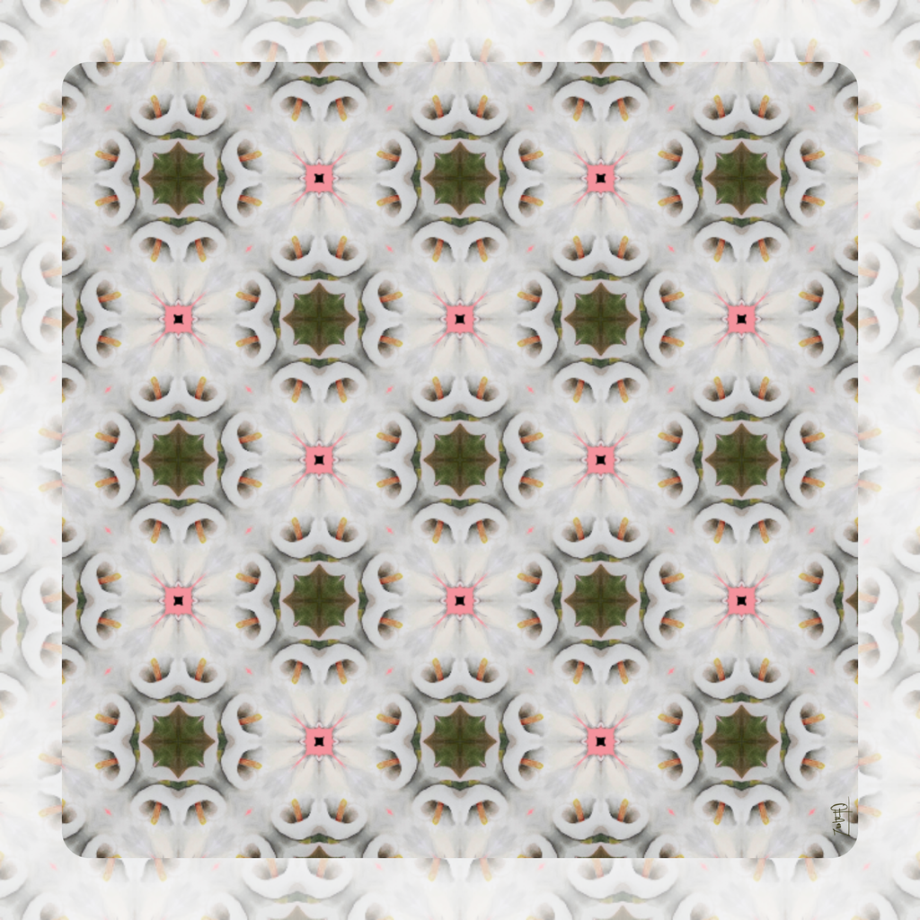 White Pattern no. 10 Artist Collab Leatherette Mahjong Mat