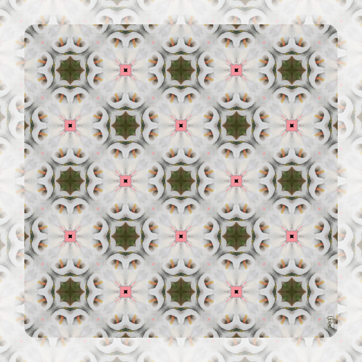 White Pattern no. 10 Artist Collab Leatherette Mahjong Mat