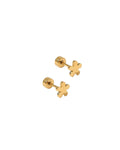 Screwback Stud Earrings - Briar Flower Gold