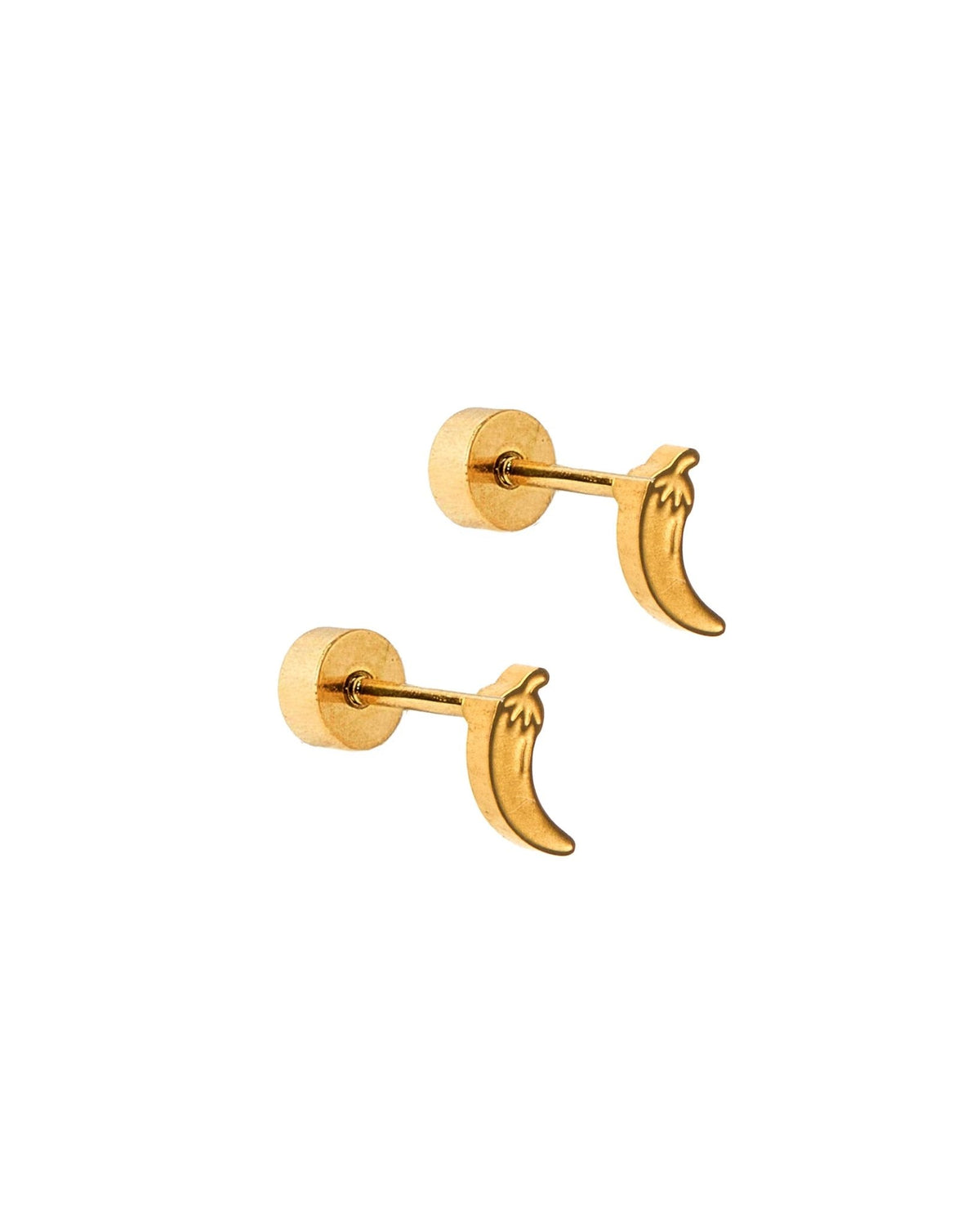 Screwback Stud Earrings - Chili Pepper Gold