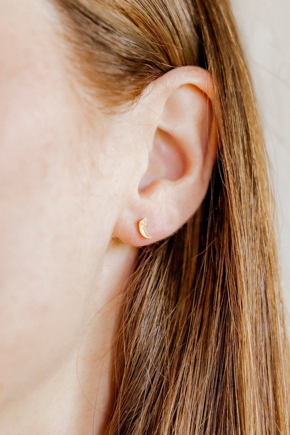 Screwback Stud Earrings - Chili Pepper Gold