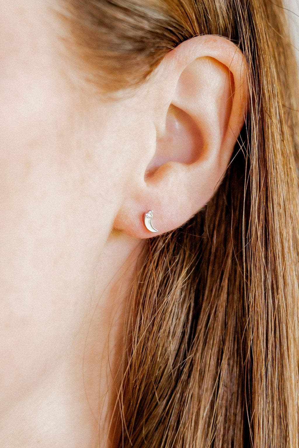 Screwback Stud Earrings - Chili Pepper Silver