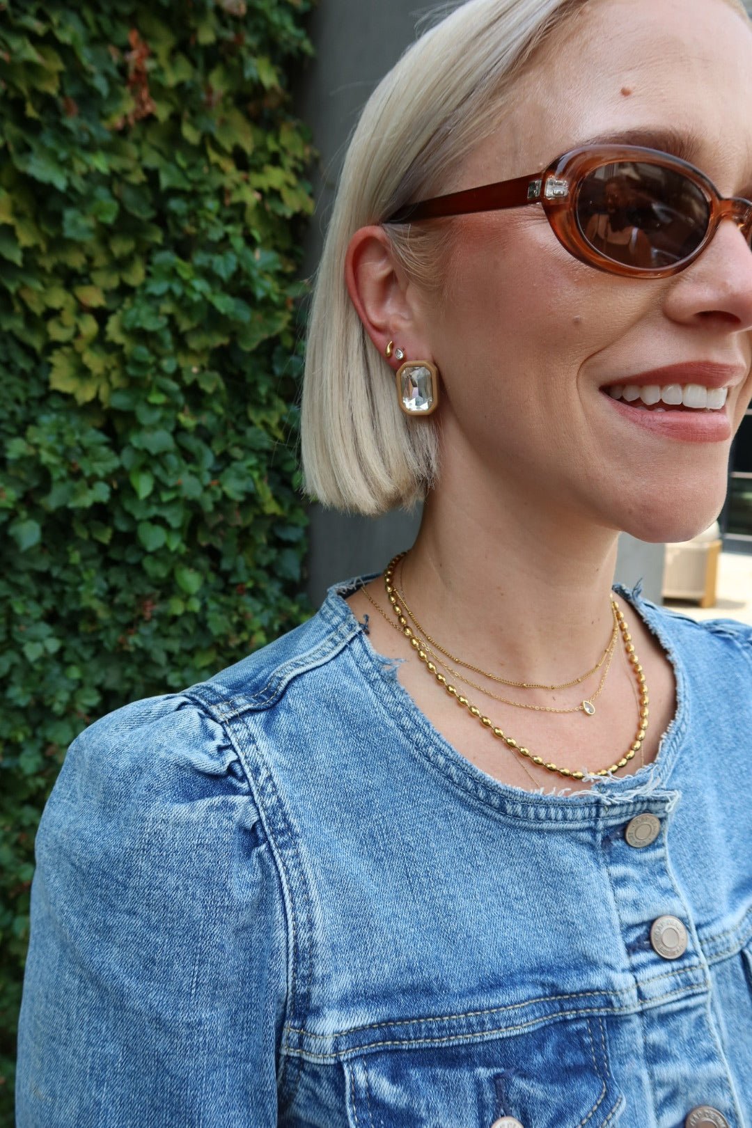 Screwback Stud Earrings - Emma Gold