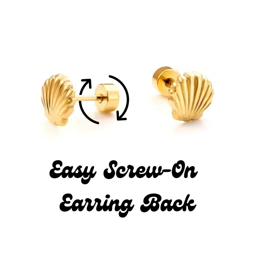 Screwback Stud Earrings - Leo Red