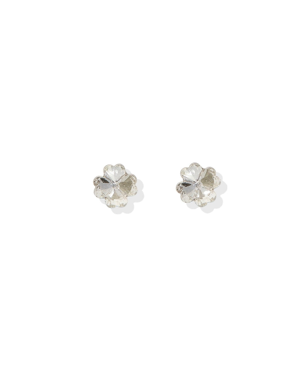 Screwback Stud Earrings Lux - Candy Clover Clear