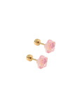 Screwback Stud Earrings Lux - Candy Star Bubblegum Pink