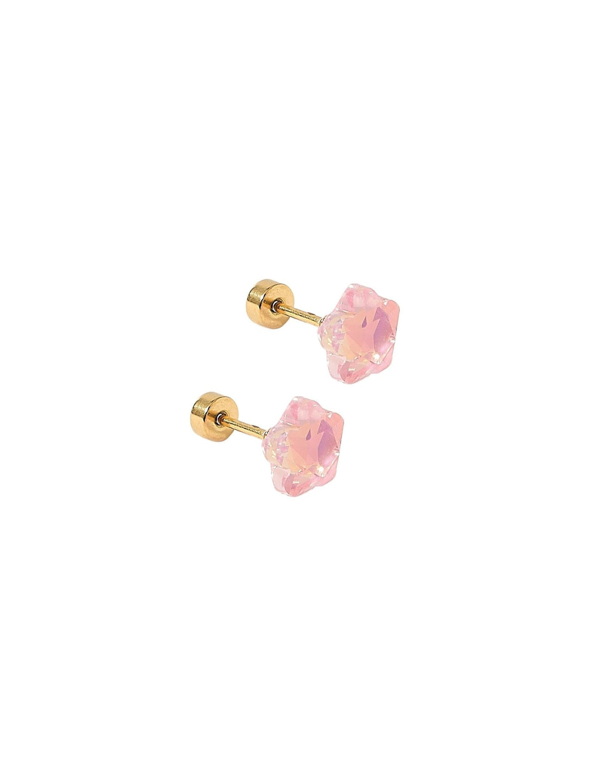 Screwback Stud Earrings Lux - Candy Star Bubblegum Pink