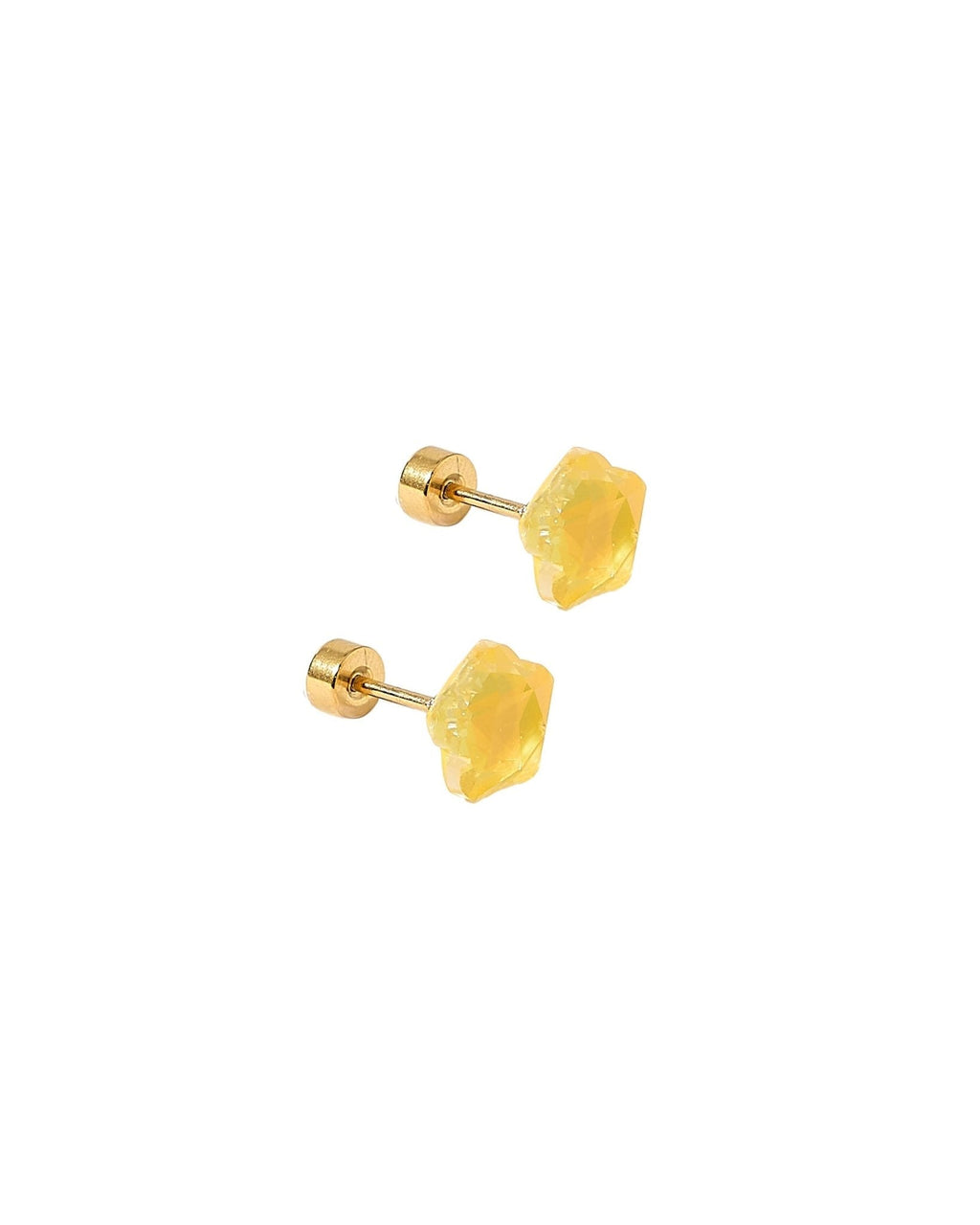 Screwback Stud Earrings Lux - Candy Star Sunshine Yellow