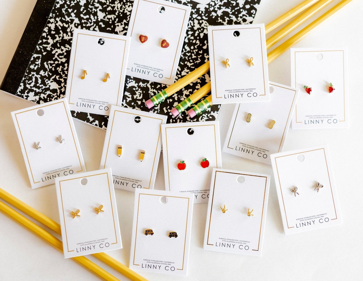 Screwback Stud Earrings - Music Note