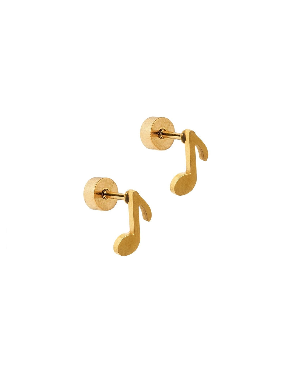 Screwback Stud Earrings - Music Note