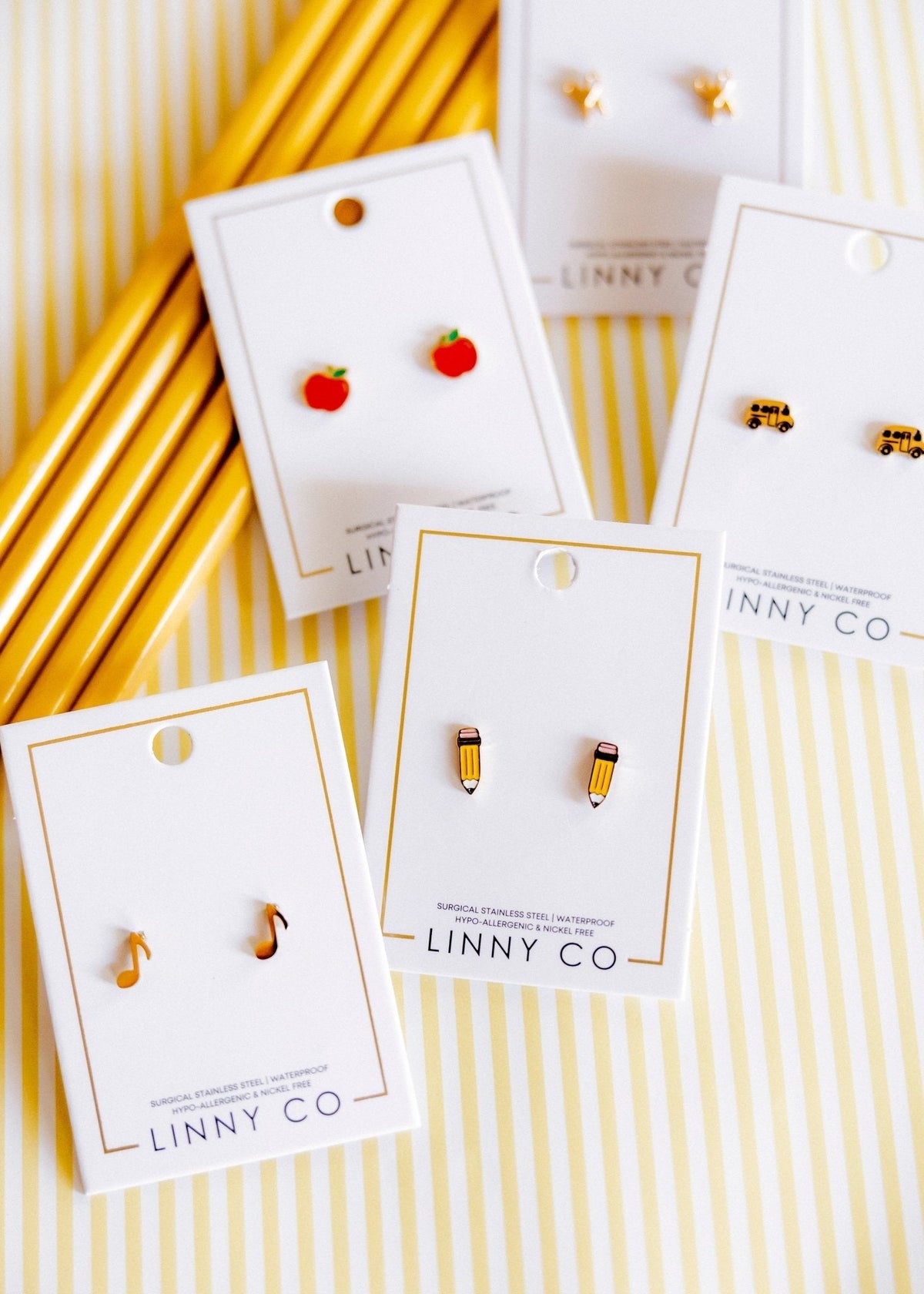 Screwback Stud Earrings - Music Note