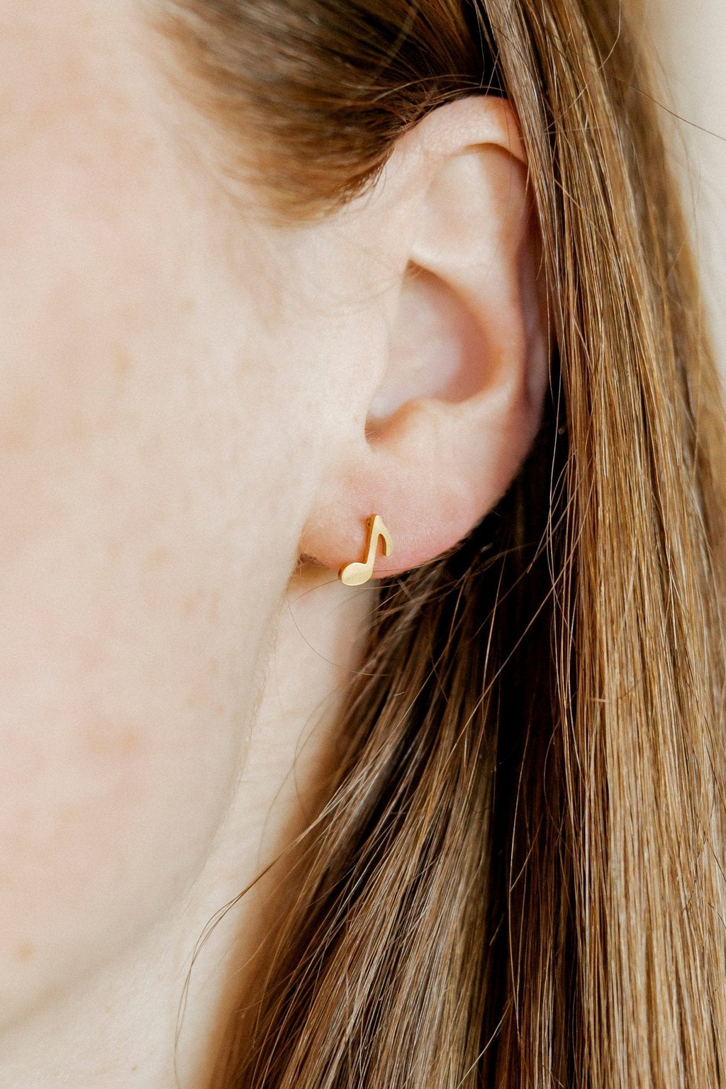 Screwback Stud Earrings - Music Note