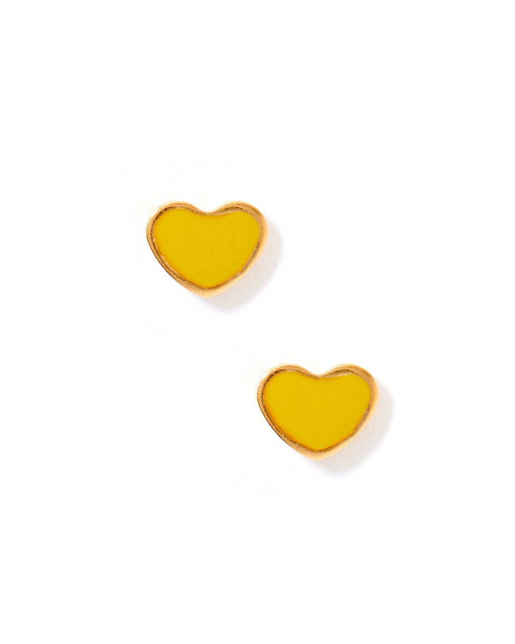 Screwback Stud Earrings - Nora Heart Yellow