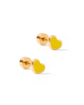 Screwback Stud Earrings - Nora Heart Yellow