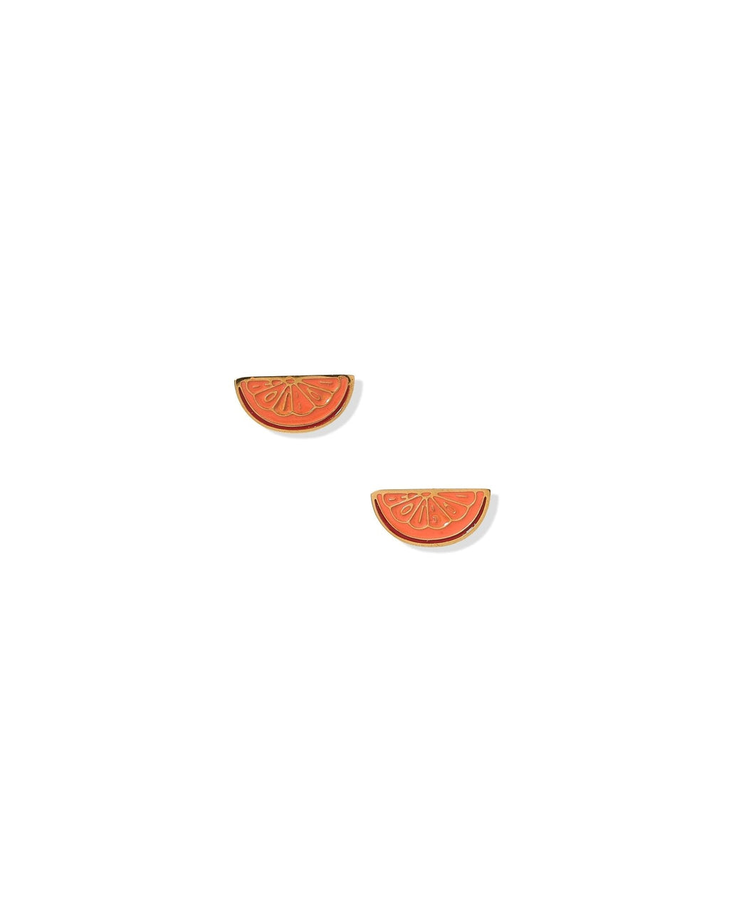 Screwback Stud Earrings - Orange Slice