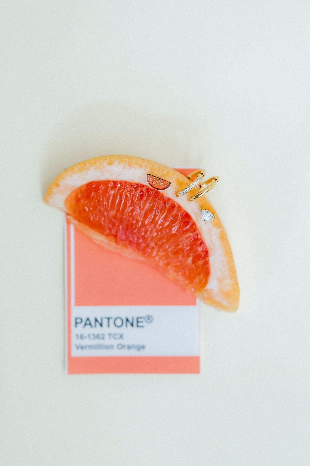 Screwback Stud Earrings - Orange Slice