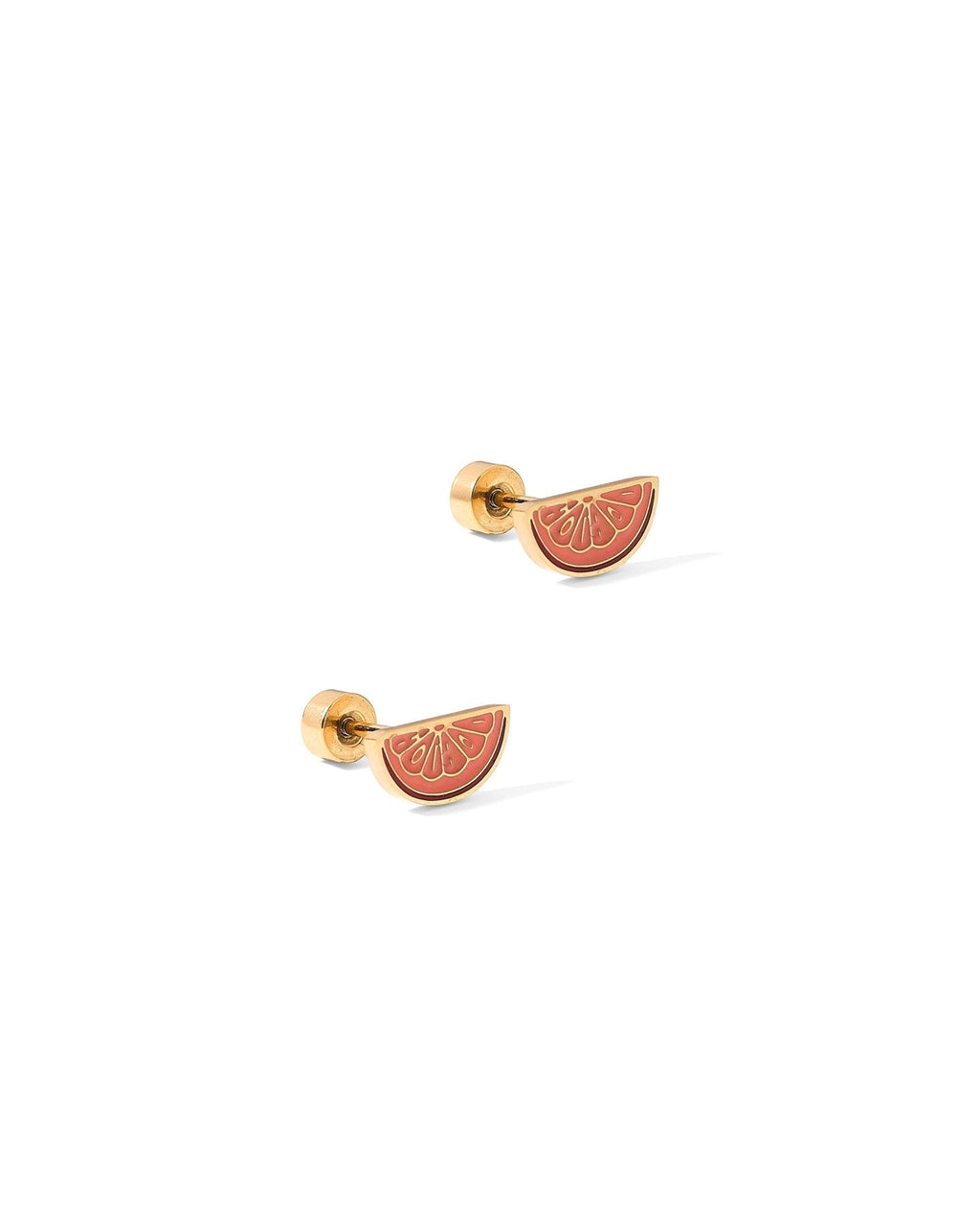 Screwback Stud Earrings - Orange Slice