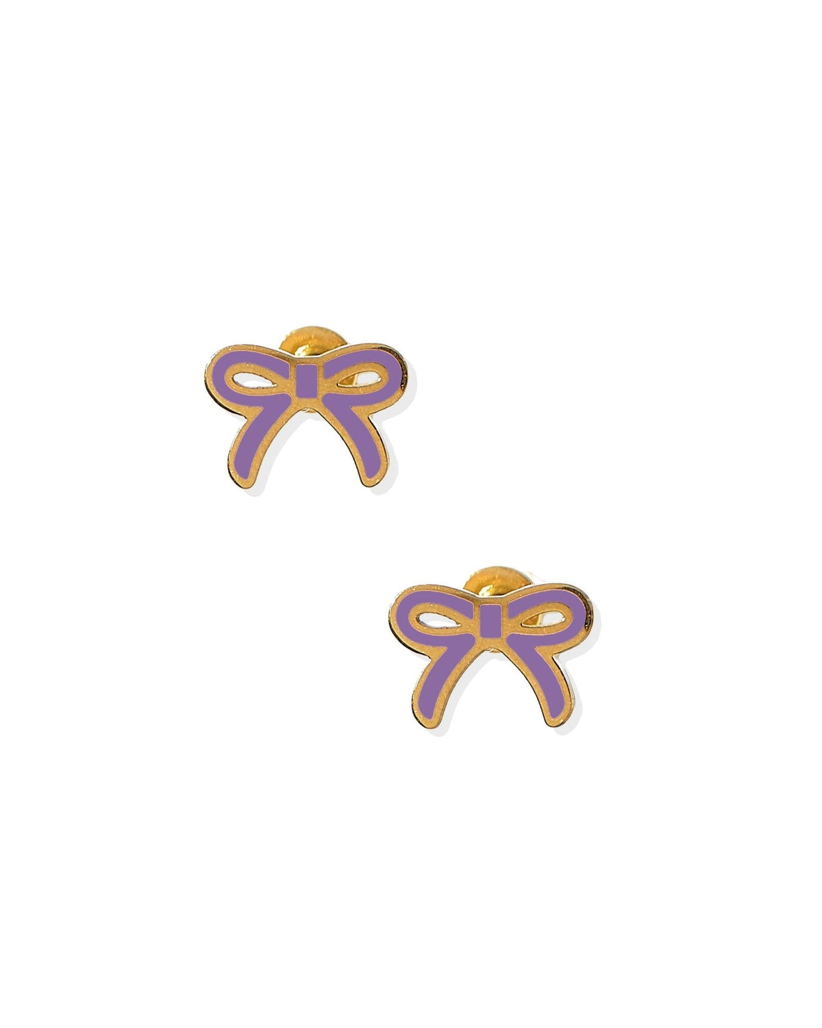 Screwback Stud Earrings - Sadie Bow Purple