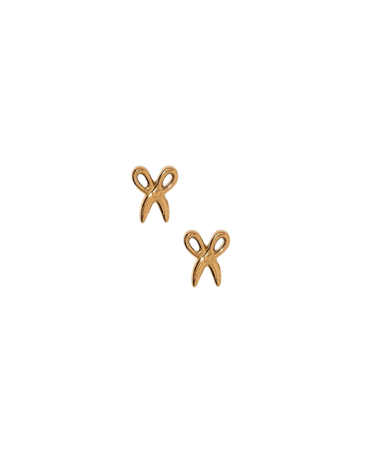 Screwback Stud Earrings - Scissors Gold