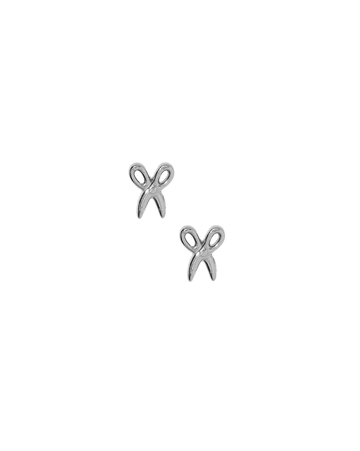 Screwback Stud Earrings - Scissors Silver