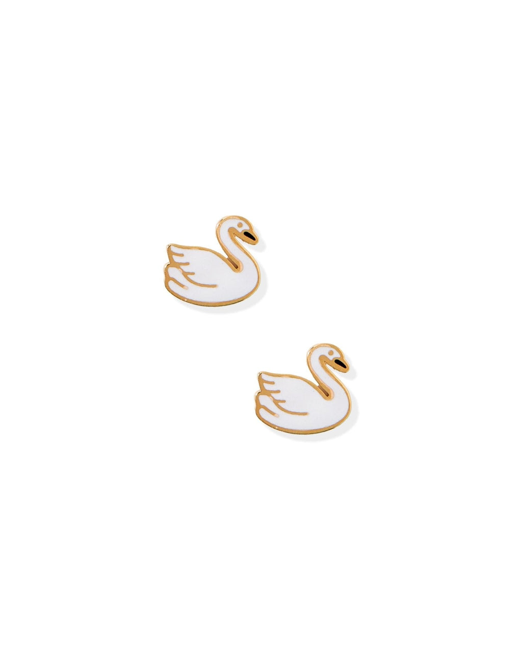 Screwback Stud Earrings - Swan