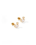 Screwback Stud Earrings - Swan
